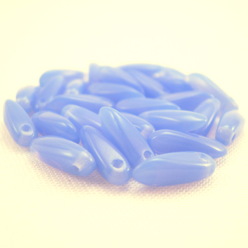 10ks Korálky Jazýčky 3x11mm Modrý Opál