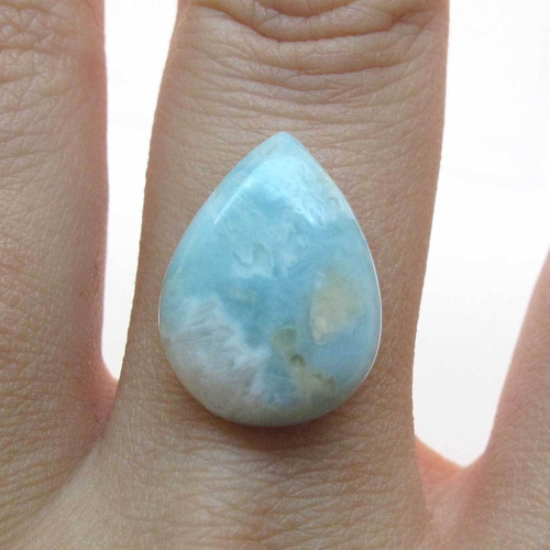 Kabošon larimar kapka 17,8mm REZERVACE — foto 1
