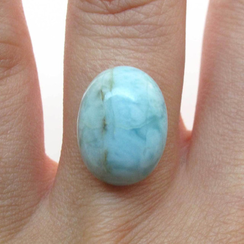 Kabošon larimar ovál 15,9mm REZERVACE — foto 1