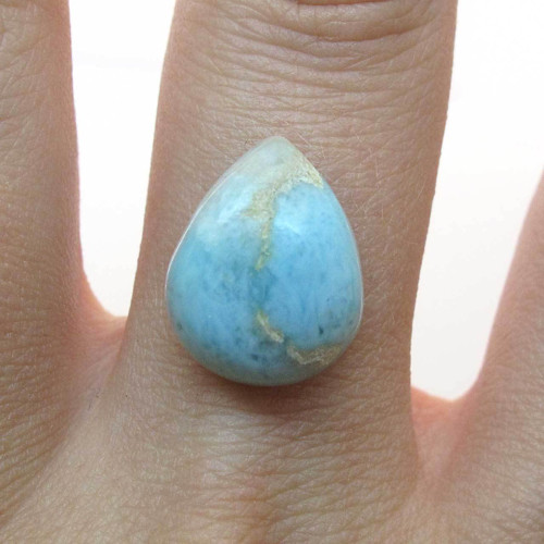 Kabošon larimar kapka 15,2mm — foto 1