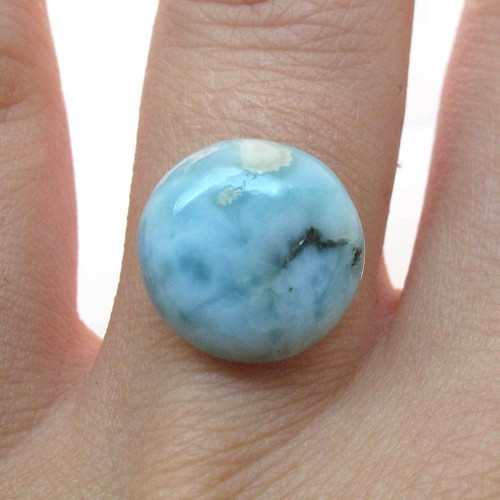 Kabošon larimar kruh 13,7mm — foto 1