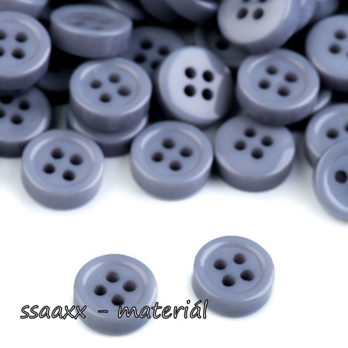 Platový knoflík 10 mm ~ 5 ks ~ šedý