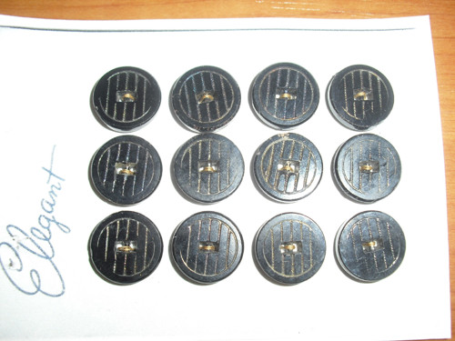 12x starožitné SKLENĚNÉ knoflíky, irizované sklo