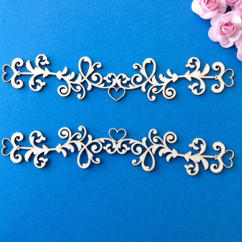 Dekorace ,2 ks,chipboard 13 x 2,6 cm (COR 13)