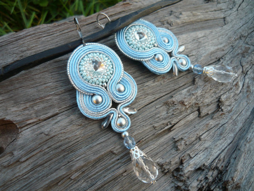 Soutache náušnice Světlemodré...Ledové nebe — foto 1