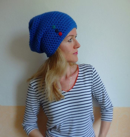 Háčkovaná hučka Blue ...