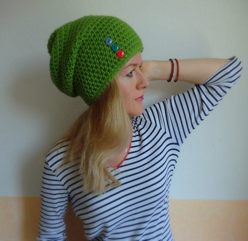 Háčkovaná hučka Green SKLADEM — foto 1