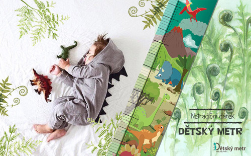 Dětský metr na zeď - DINOSAUŘI — foto 1