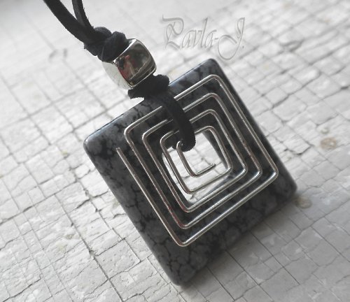 Obsidián vločkový - čtverec... — foto 1
