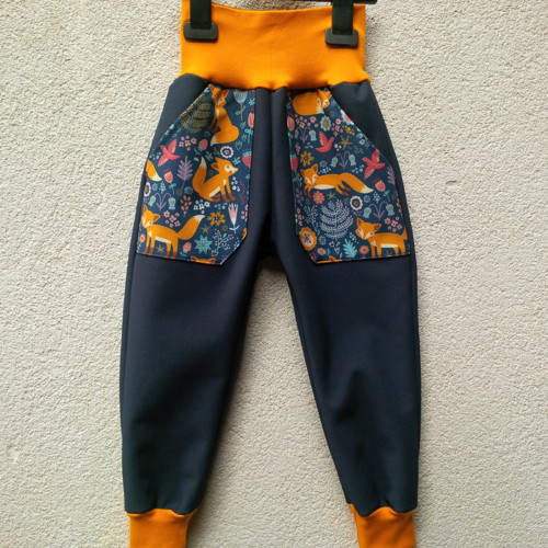Softshell. kalhoty-kapsy LIŠTIČKY-vel.92 skladem — foto 1