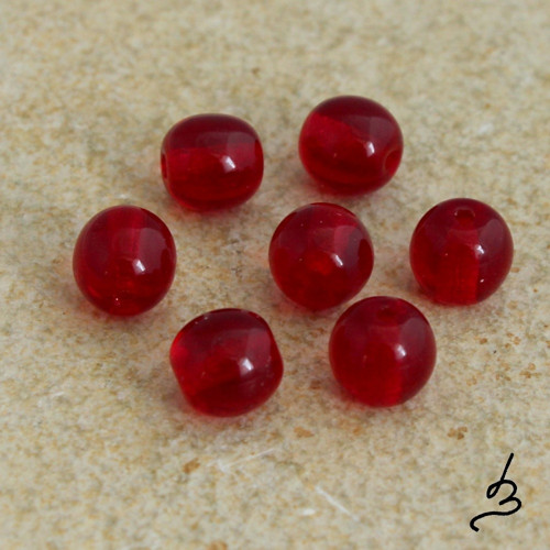 Kuličky červené 6 mm - 20 ks