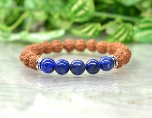 Yoga náramek - RUDRAKSHA / LAPIS LAZULI