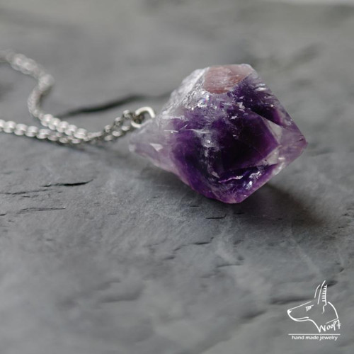 Ametystový náhrdelník - rough crystal — foto 1