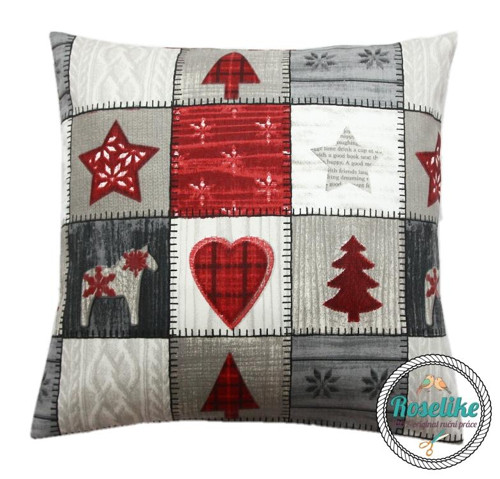 Vánoční povlak na polštář Patchwork — foto 1