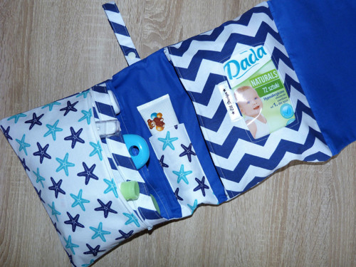MAXI plenkovník HVĚZDICE modrý chevron — foto 1