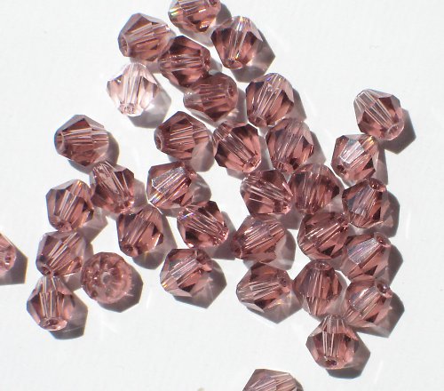 Broušené korálky, 4mm - tmavě růžové — foto 1