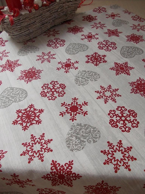 Ubrus - vločky a srdíčka — foto 1