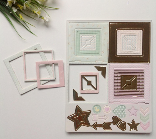 Dekorace 38 ks, 21,5 x 16,5 cm ,chipboard barevný