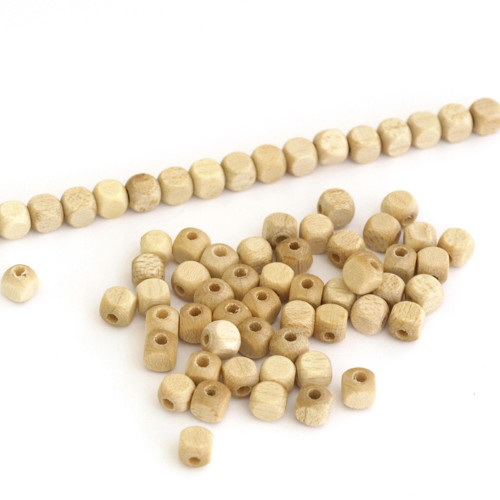 Fazetované kuličky 6mm - kostky natural 5 mm 100ks