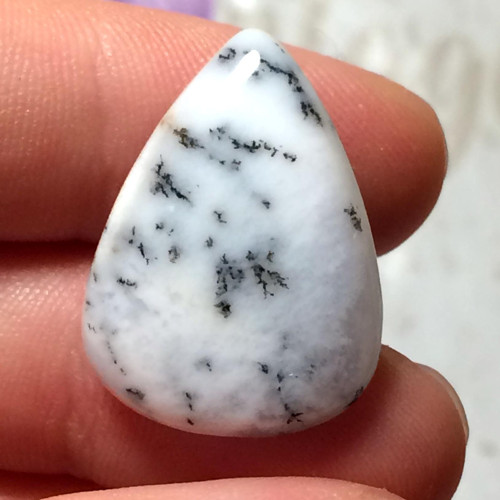 Dendritický opál kabošon slza (DO009, 22x16x3mm)