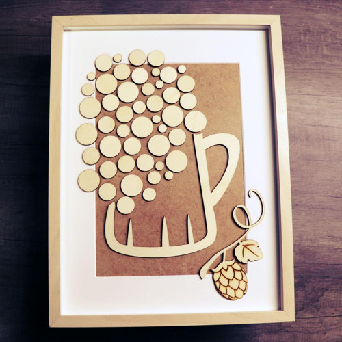 Dřevěný svatební strom 32*42 cm PIVO