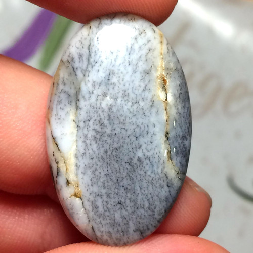 Dendritický opál kabošon ovál (28x18x2mm, Do013)