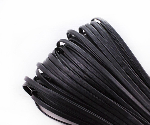 Šňůrka z umělé kůže, PU faux leather, černá,