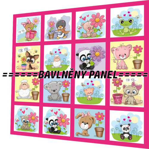 Bavlněný panel /i na pexeso/ 35 x 35 cm