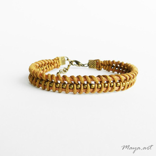 Světle hnědý náramek WRAP BRACELET