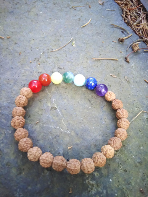 Náramek rudraksha, achát, amazonit, ametyst ... — foto 1