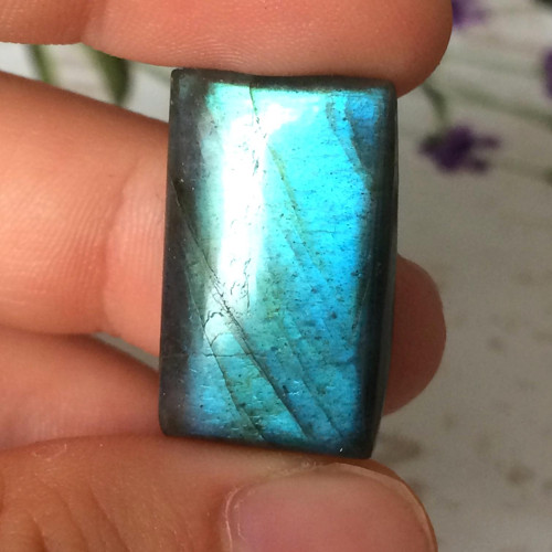 Labradorit kabošon obdĺžnik (22x14x4mm, L258)