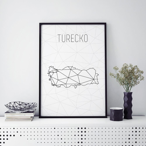 TURECKO, minimalistická mapa (A4) — foto 1