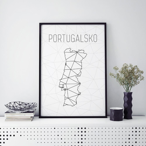 PORTUGALSKO, minimalistická mapa (A4)