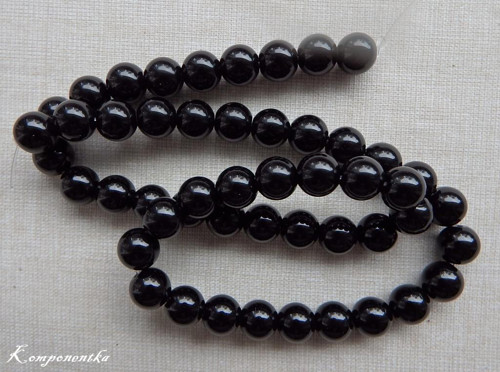 Achát černý polodrahokam 8mm 4kusy