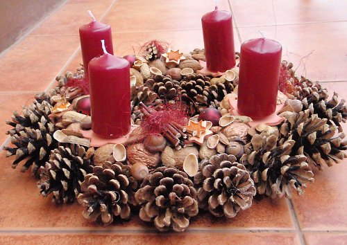 Adventní věnec - bordó — foto 1