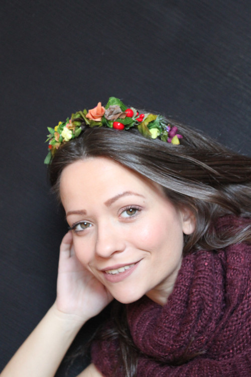 Podzimní barvení - květinová čelenka