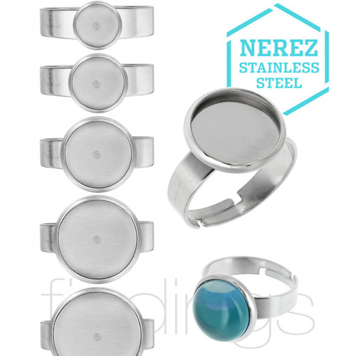Základ na prsten NEREZ / 1ks / Lůžko 6mm