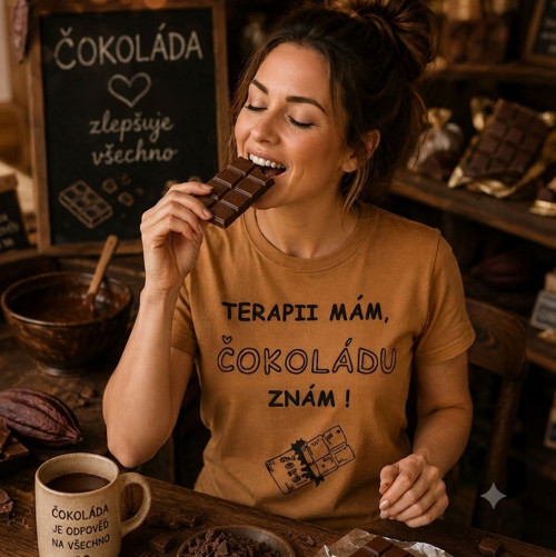 Tričko čokoláda - bonbón, sladkost, dárek, vtipný