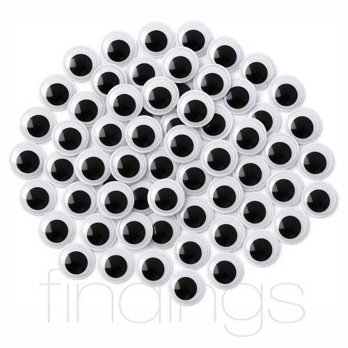 Pohyblivé oči kulaté samolepicí 8mm / 100ks