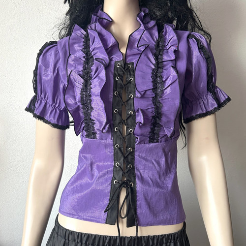Fialová steampunk halenka