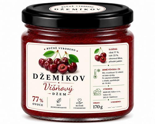 Poctivý višňový džem, 170g