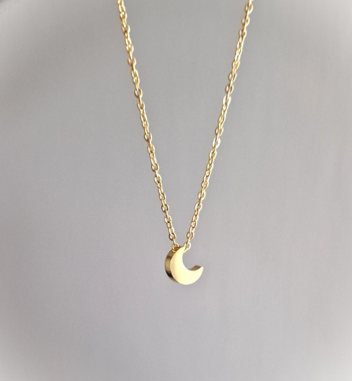 Ocelový náhrdelník*sweet moon*zlatý