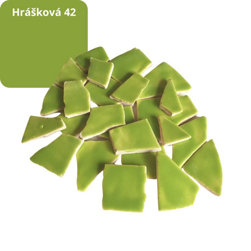 Mozaikové keramické střepy - hrášková