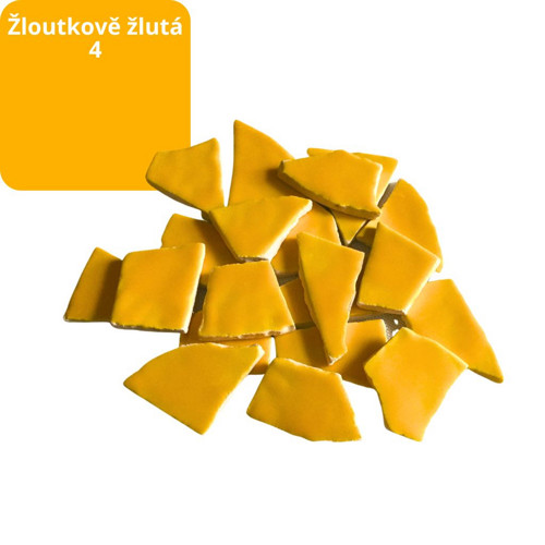 Mozaikové keramické střepy - žloutkově žlutá