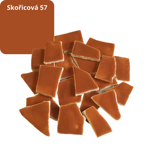 Mozaikové keramické střepy - skořicová