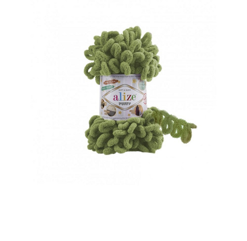 Příze Puffy - khaki zelená
