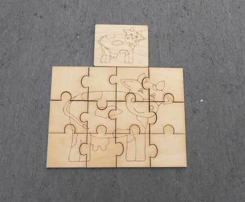 Puzzle k domalování - Kravička