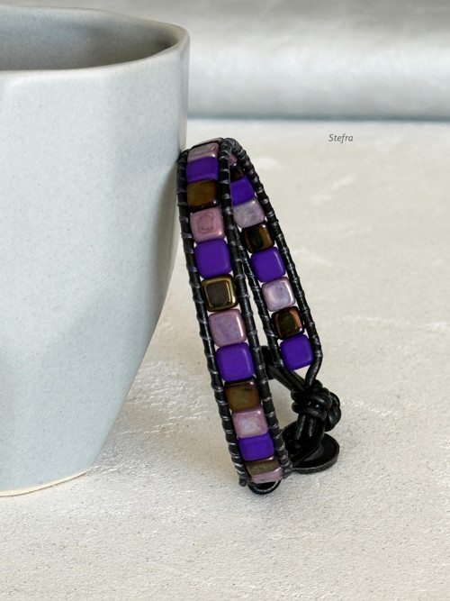 Purple pastels - wrap náramek pro pány