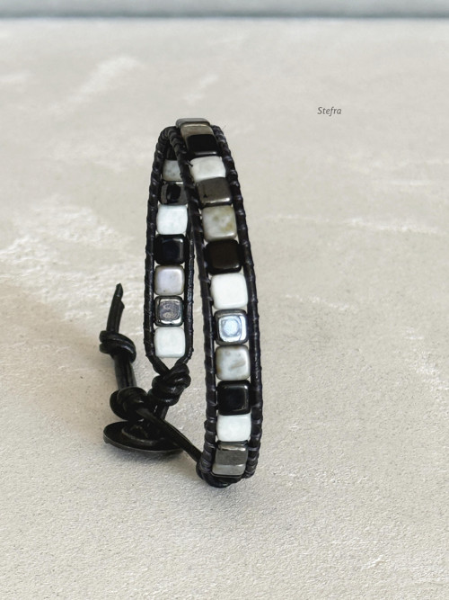 B&W Elegance - wrap náramek pro něj