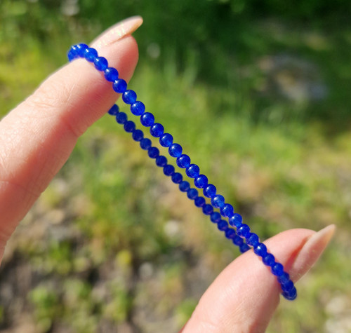 Královsky modrý jadeit*jemný náramek*ocel — foto 1